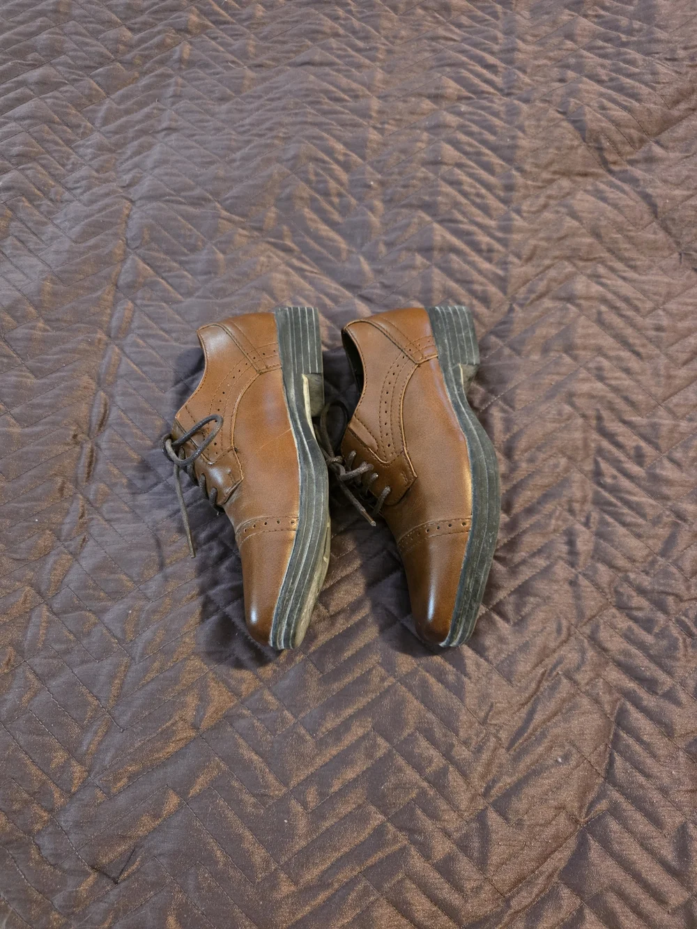 Stafford Brown Kids Dress Oxford Shoes